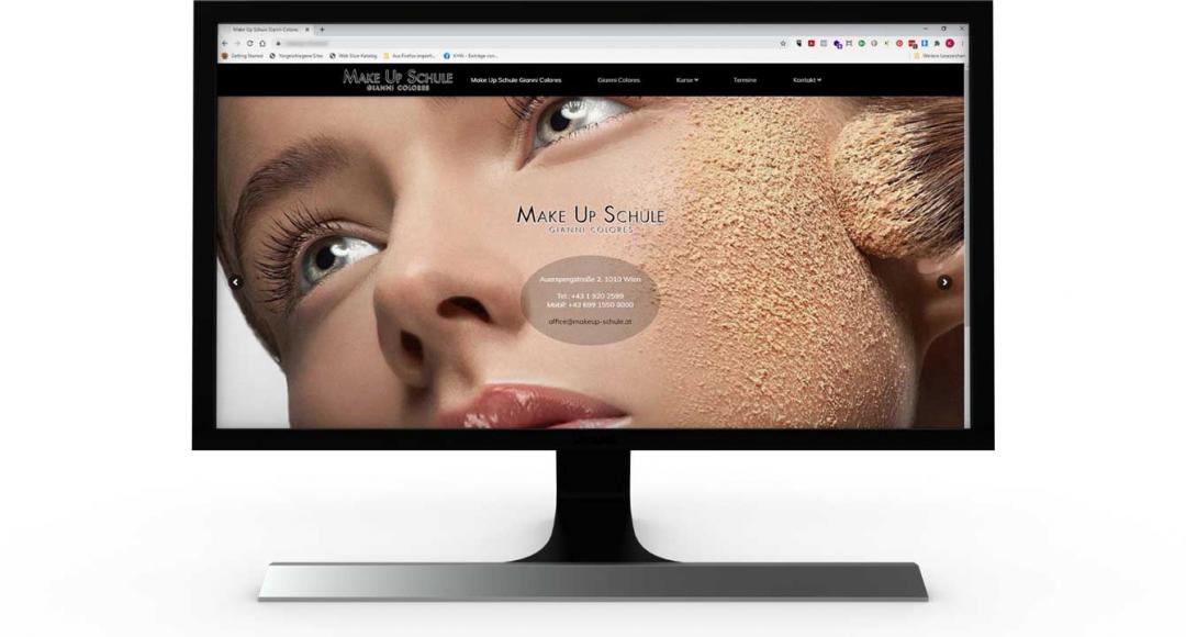 Die neue Website der Make Up Schule Gianni Colores in Wien