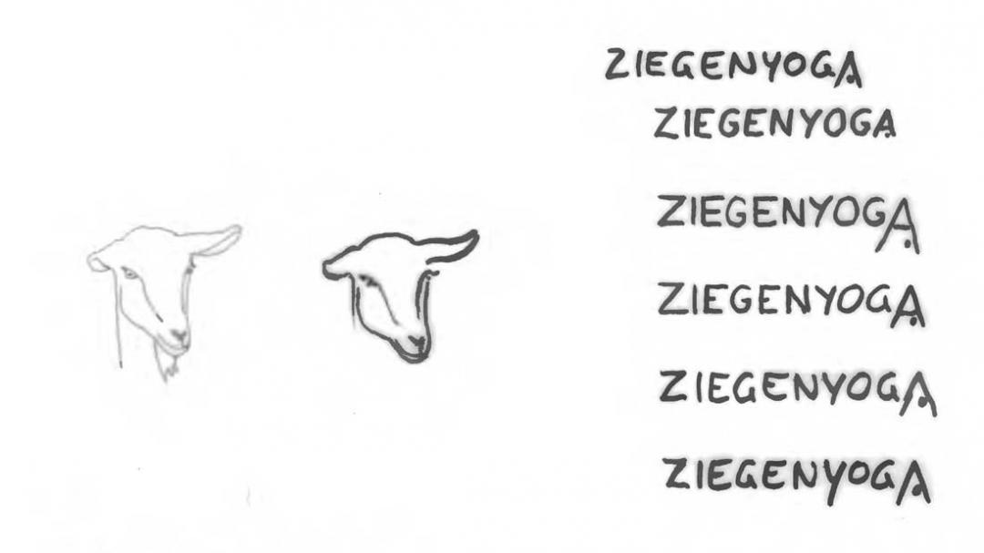 Handskizzen zum Logo ZiegenYoga